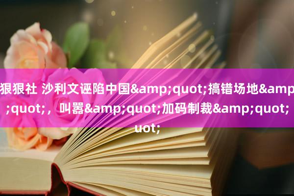 狠狠社 沙利文诬陷中国&quot;搞错场地&quot;，叫嚣&quot;加码制裁&quot;