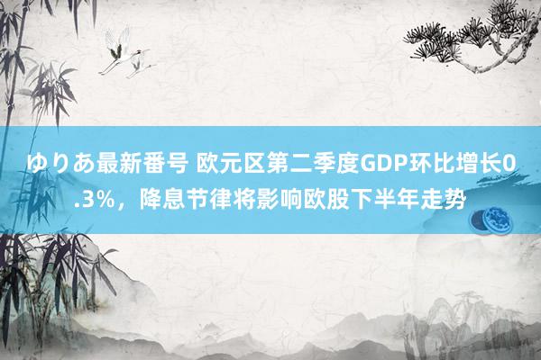 ゆりあ最新番号 欧元区第二季度GDP环比增长0.3%，降息节律将影响欧股下半年走势