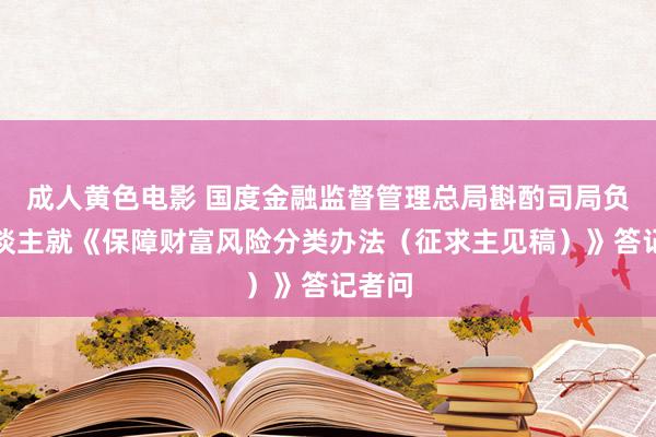 成人黄色电影 国度金融监督管理总局斟酌司局负责东谈主就《保障财富风险分类办法（征求主见稿）》答记者问