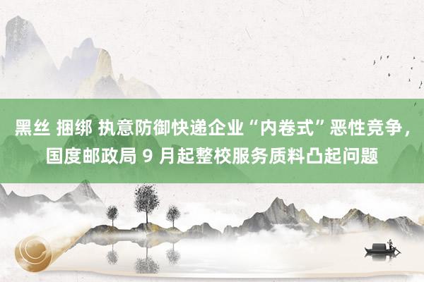 黑丝 捆绑 执意防御快递企业“内卷式”恶性竞争，国度邮政局 9 月起整校服务质料凸起问题