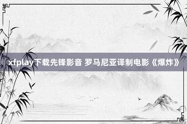 xfplay下载先锋影音 罗马尼亚译制电影《爆炸》