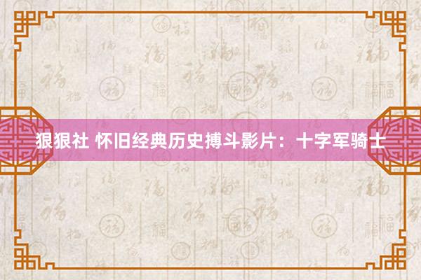 狠狠社 怀旧经典历史搏斗影片：十字军骑士